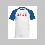 A.C.A.B. pánske modrobiele tričko s červeným logom 100%bavlna značka Fruit of The Loom (viacero motívov na výber)